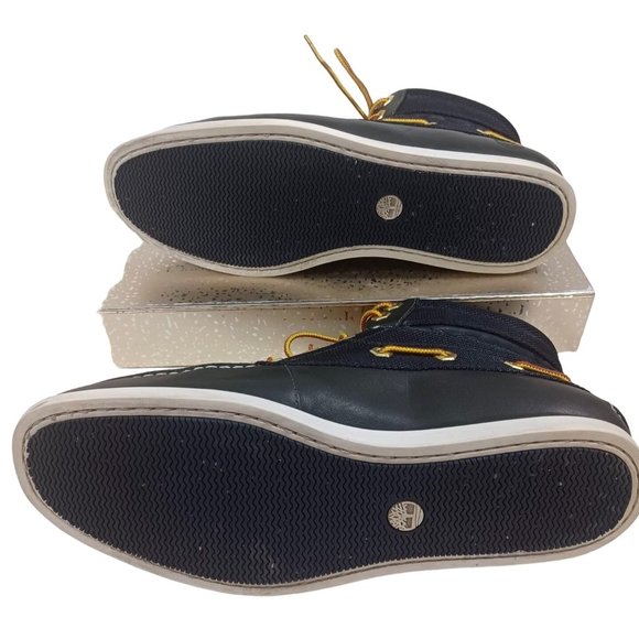 Timberland Black Newmarket Canvas Leather 4 Eye Nautical Boots Deck Shoe… main image 4